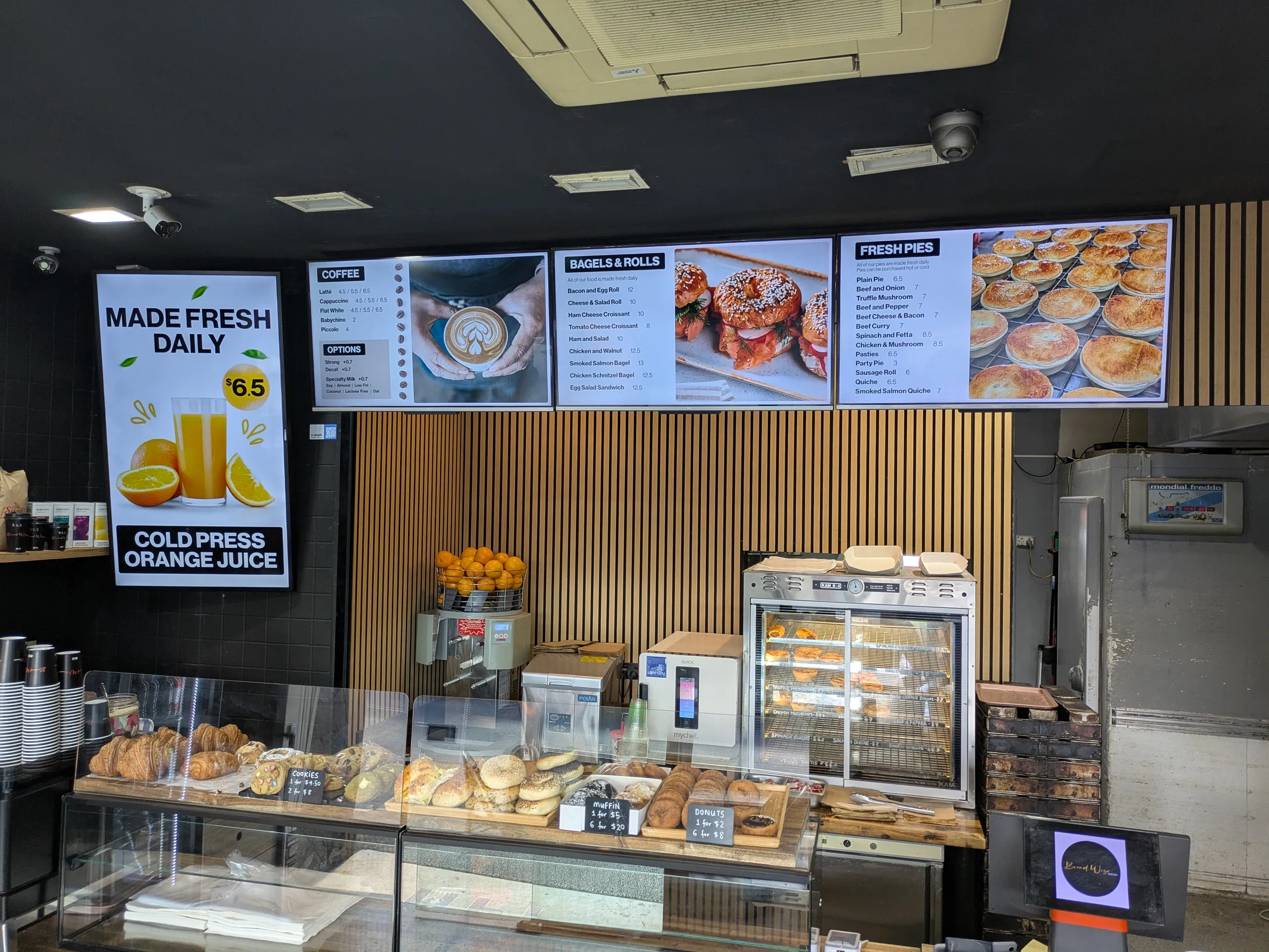 Bread Wise Bakery LED Digital Signage Storefront Display Melbourne