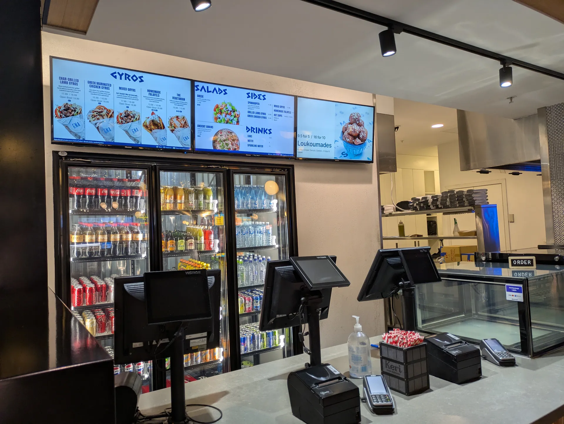 Ena Greek Street Food Collins Square Digital Menu Boards Melbourne