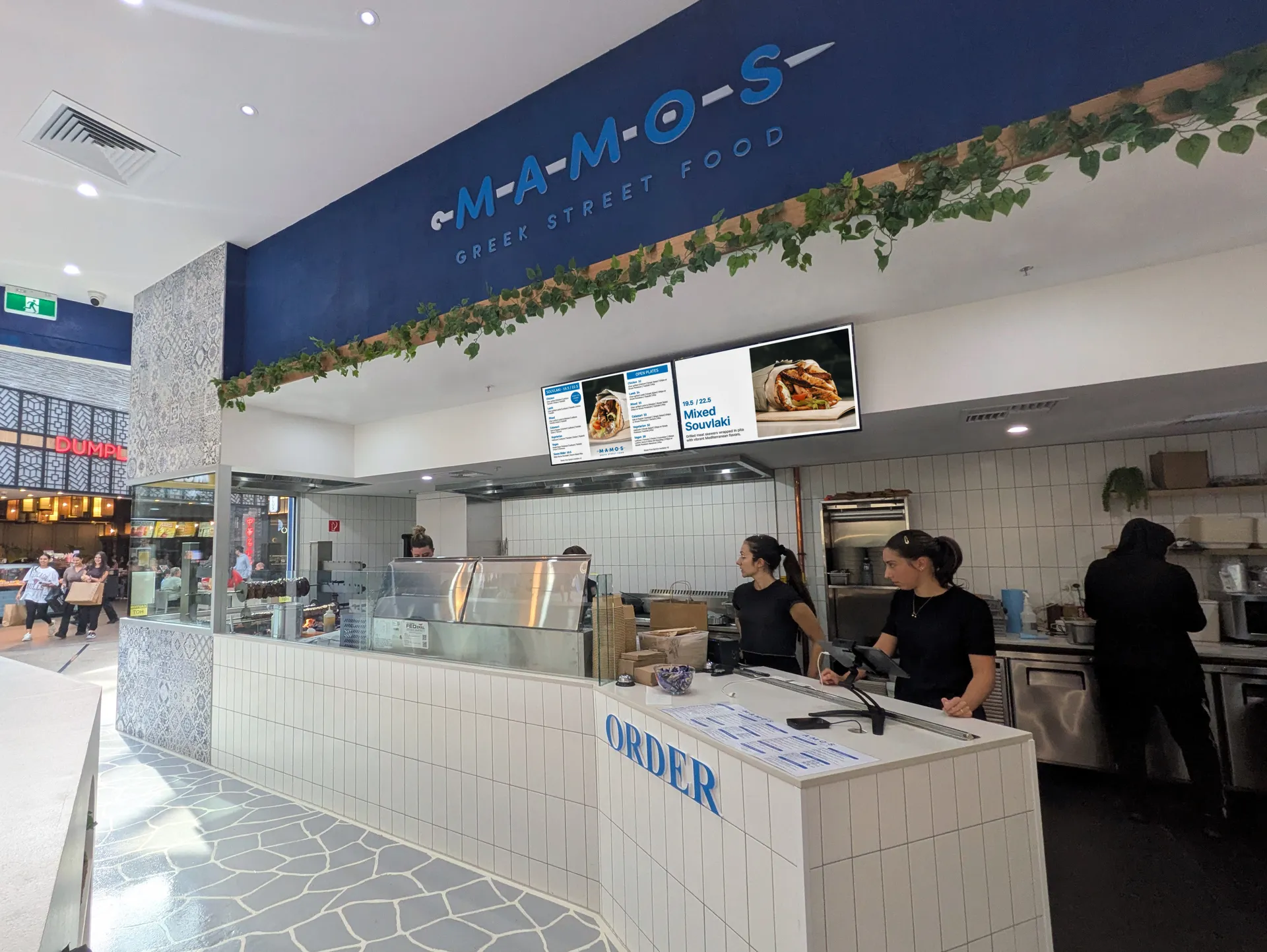 Mamos Greek Street Food Northland Digital Menu Boards Melbourne