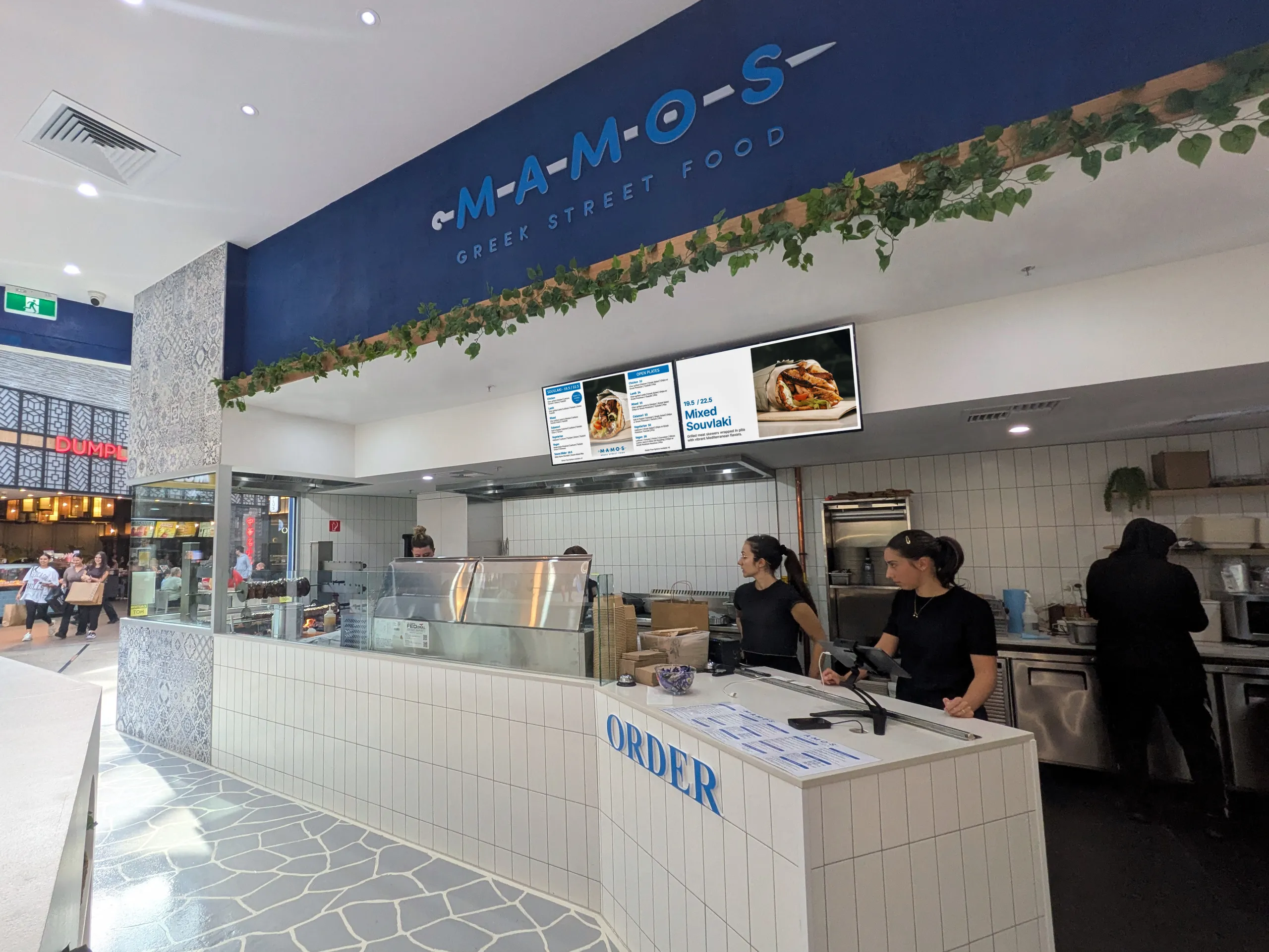 Mamos Greek Street Food Northland Digital Menu Boards Melbourne