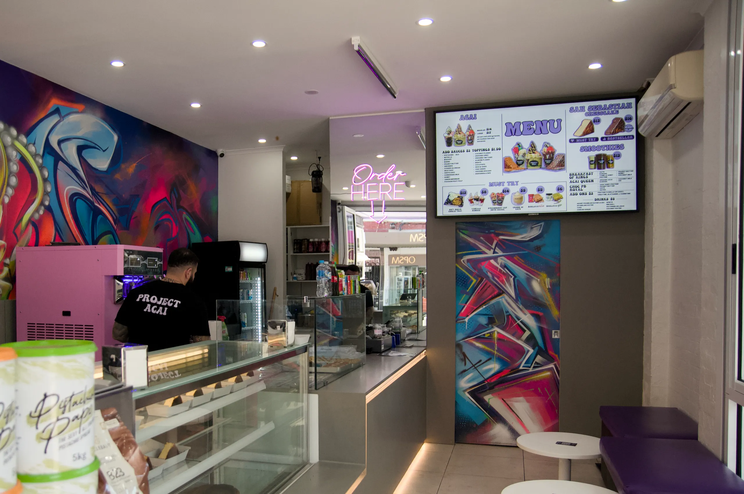 Project Acai Dessert Bar Digital Menu Boards Melbourne