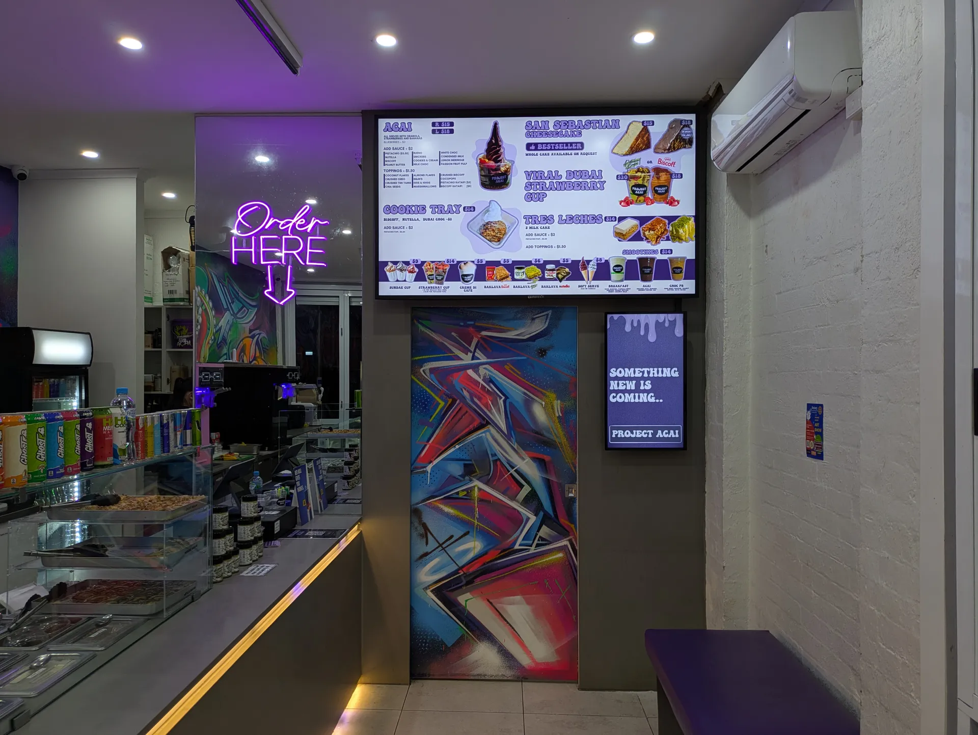 Project Acai Dessert Bar Digital Signage Acai Bowls Smoothies Menu Display