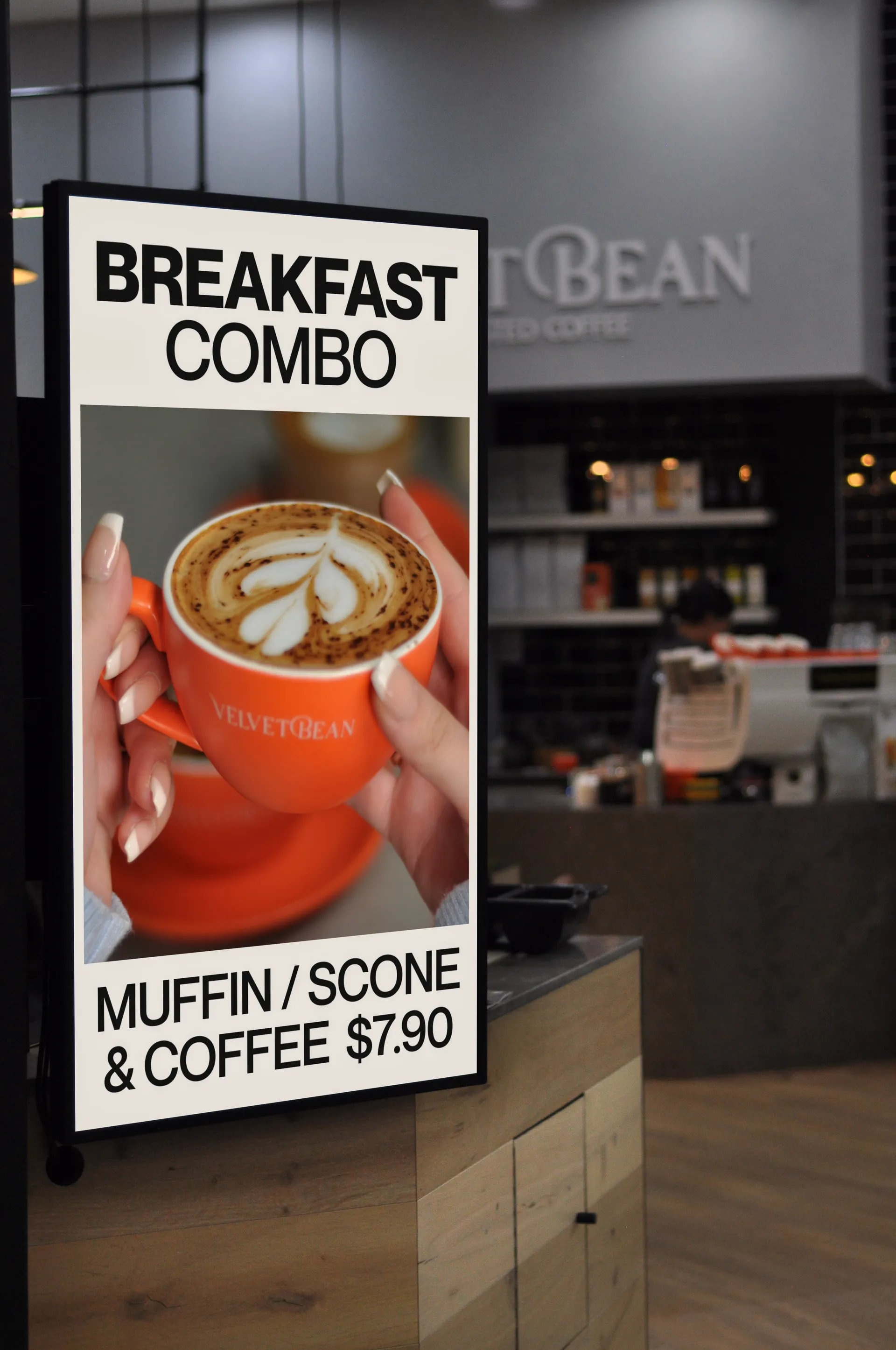 Velvet Bean Cafe Digital Menu Board